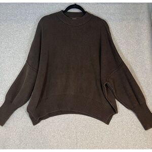 Free People Easy Street Tunic Sweater Womens XS Brown Knit Pullover Oversized